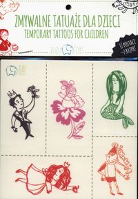 Zmywalne tatuaże dla dzieci. 17 postaci z bajek. Temporary Tatoos for Children